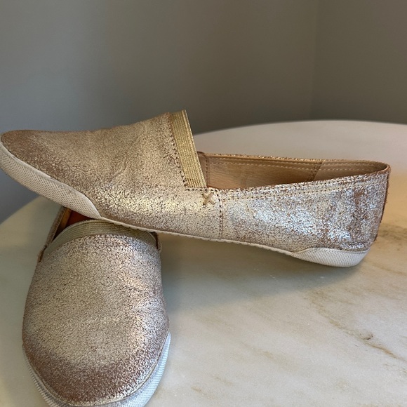 Frye Melanie Metallic Gold Women's Slip On Loafers size 9 - Picture 7 of 12